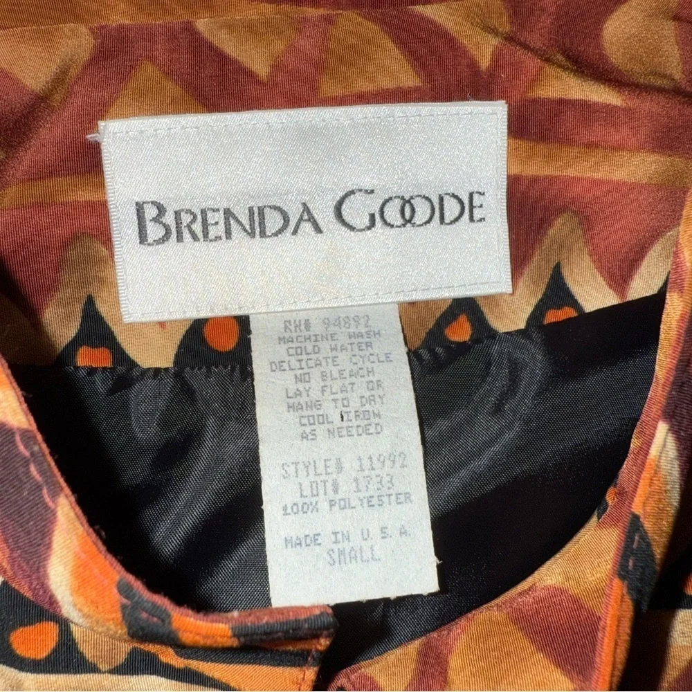 Vintage 80’s Brenda Goode Geometric Tribal Print Button-Up Blazer Size Small